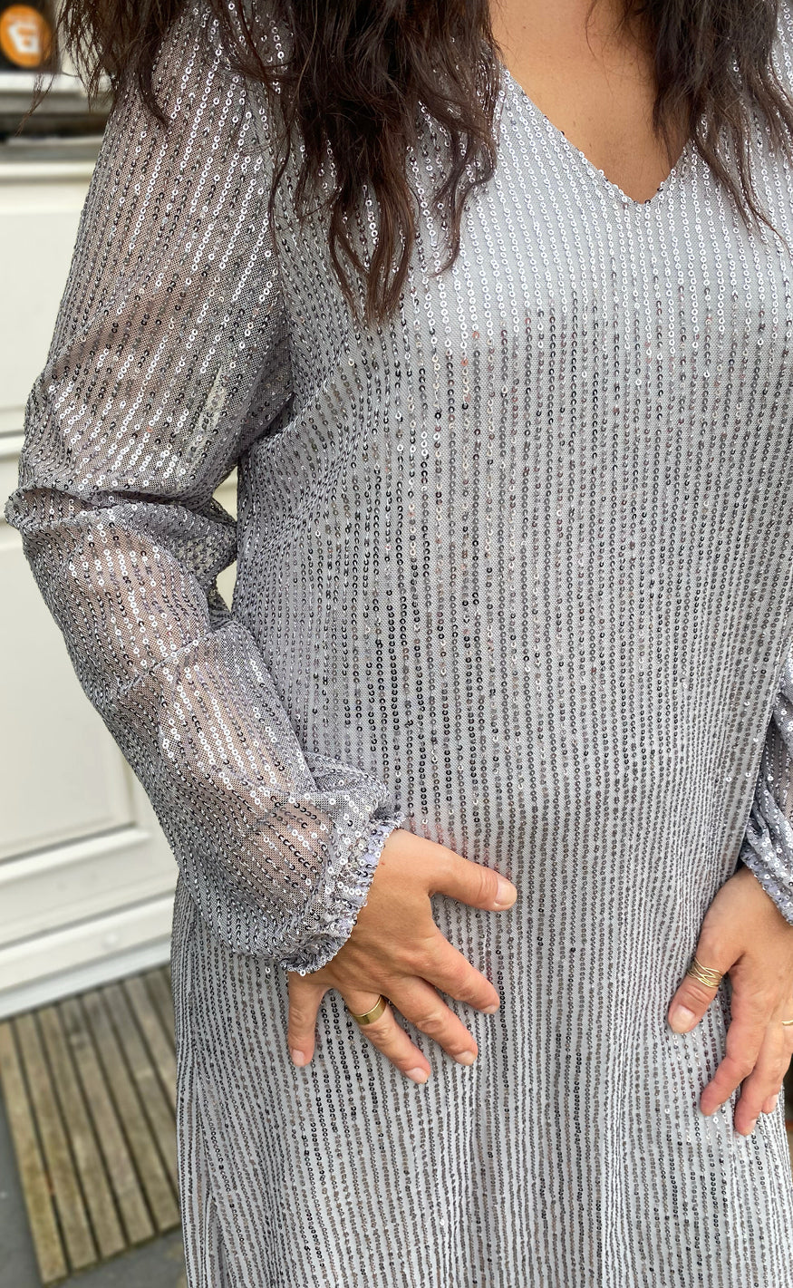 Say INA Copenhagen Kjole - Stine - Silver Sequin