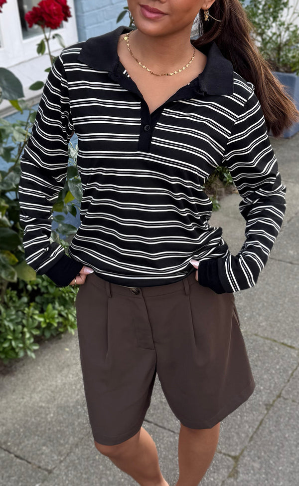 Say INA Copenhagen Polo / Bluse - Pamela - Black / White Striped