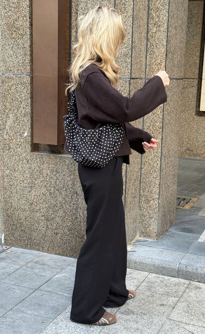 Say INA Copenhagen Taske - Dortea Dotted - Black W. White Dots