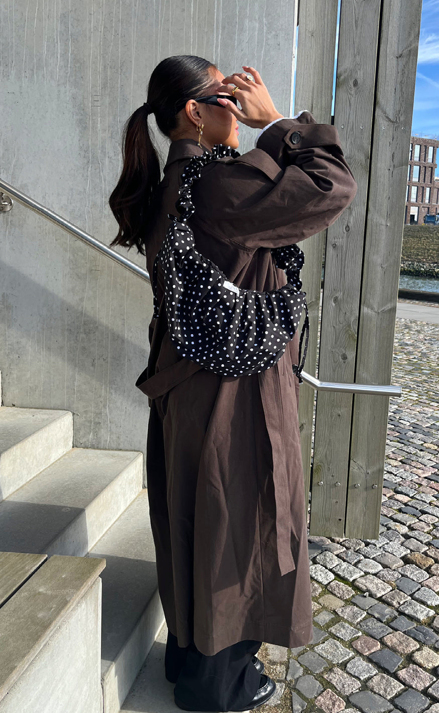 Say INA Copenhagen Taske - Dortea Dotted - Black W. White Dots
