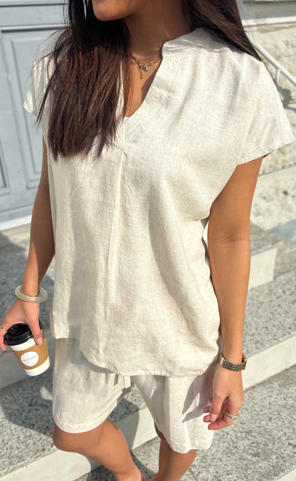 Say INA Copenhagen Top - Laura Linen - Sand