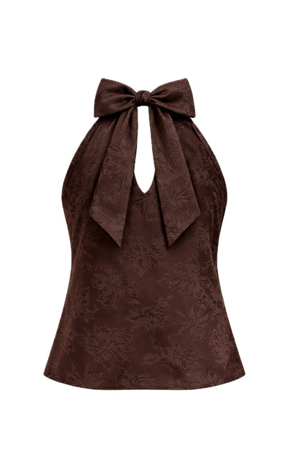 Say INA Copenhagen Top - Malina - Dark Brown Flower