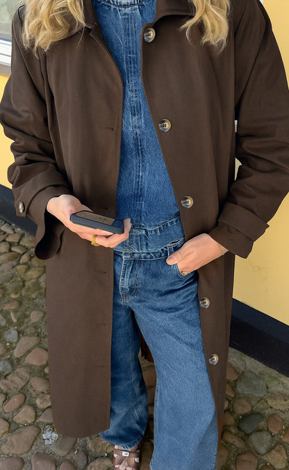 Say INA Copenhagen Trenchcoat - Louisa Long - Chocolate Brown