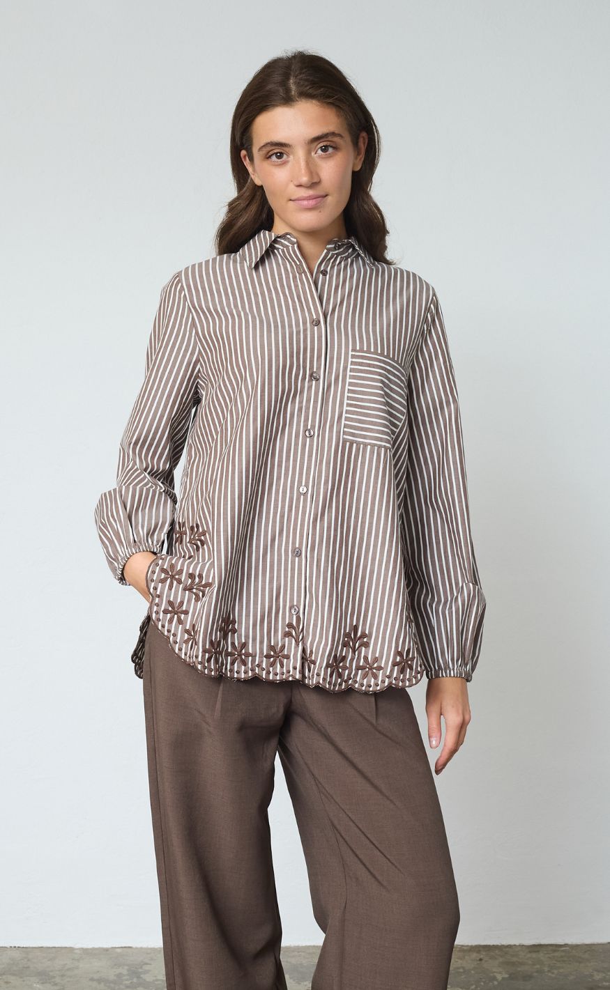 Sisters Point Skjorte - ISTEA-SH4 - Brown / Cream