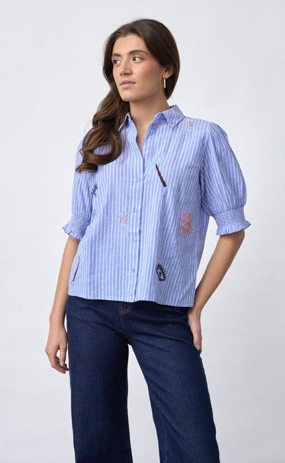 Sisters Point Skjorte - ISOLA-SS14 - Blue Stripes Beach