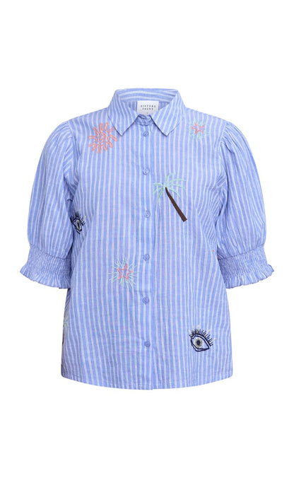 Sisters Point Skjorte - ISOLA-SS14 - Blue Stripes Beach