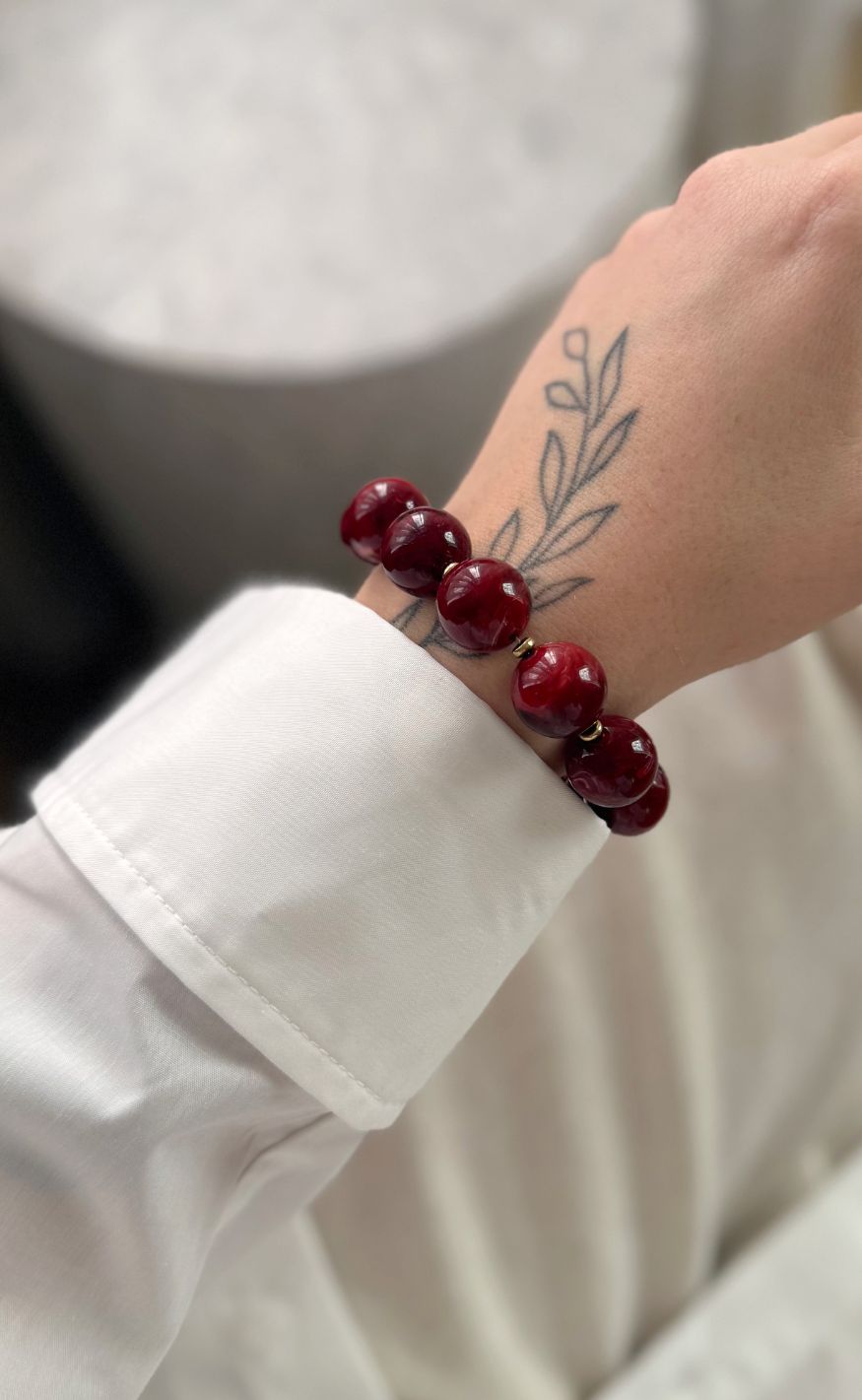Smykkeli Copenhagen Armbånd - City Pearl - Bordeaux