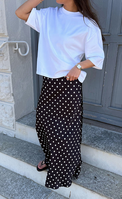 Say INA Copenhagen Nederdel - Diana Dot - Black W. White Dots