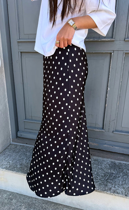 Say INA Copenhagen Nederdel - Diana Dot - Black W. White Dots